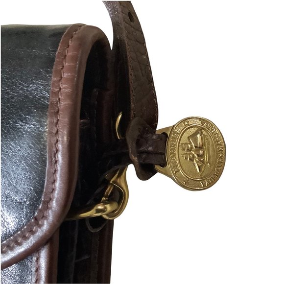 Brahmin Tuscan Brown and Black Croco Leather Shoulder Bag - Picture 5 of 7